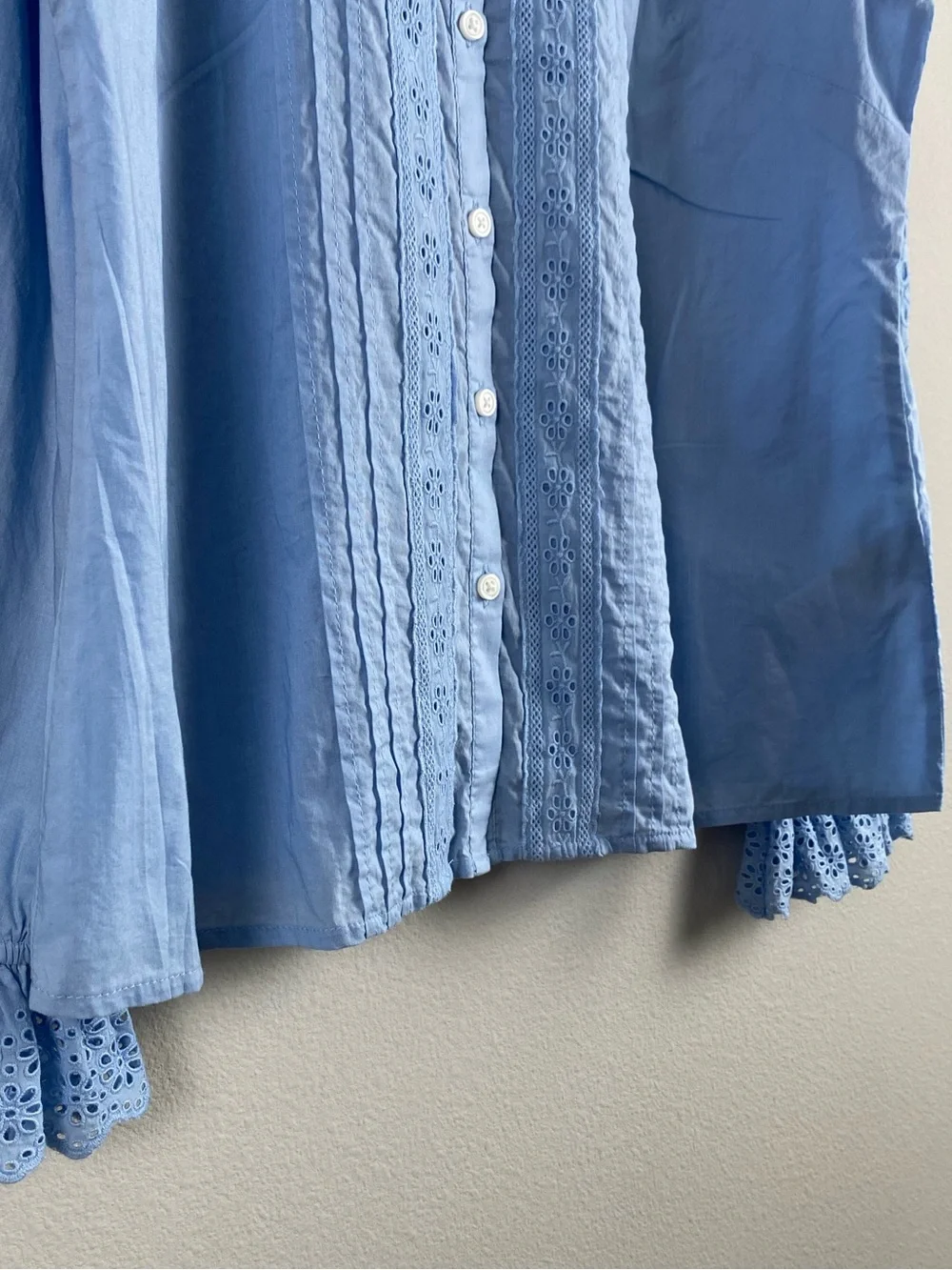 J. Crew Eyelet Trim Long Sleeve Button Up Shirt | Frozen Lake